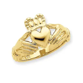 14K Gold Mens Claddagh Ring