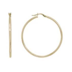 14K YELLOW GOLD 40MM HOOP EARRINGS