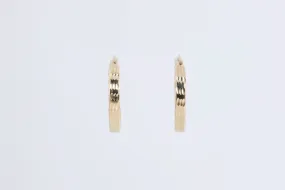 14k Yellow Gold Textured Hoop Earrings (2.69g.)