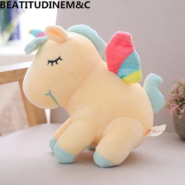 1Pcs 25cm Fat Rainbow Style Unicorn Plush Toy Animal Stuffed Toys Children Toys  Soft High Quality Toy Gift