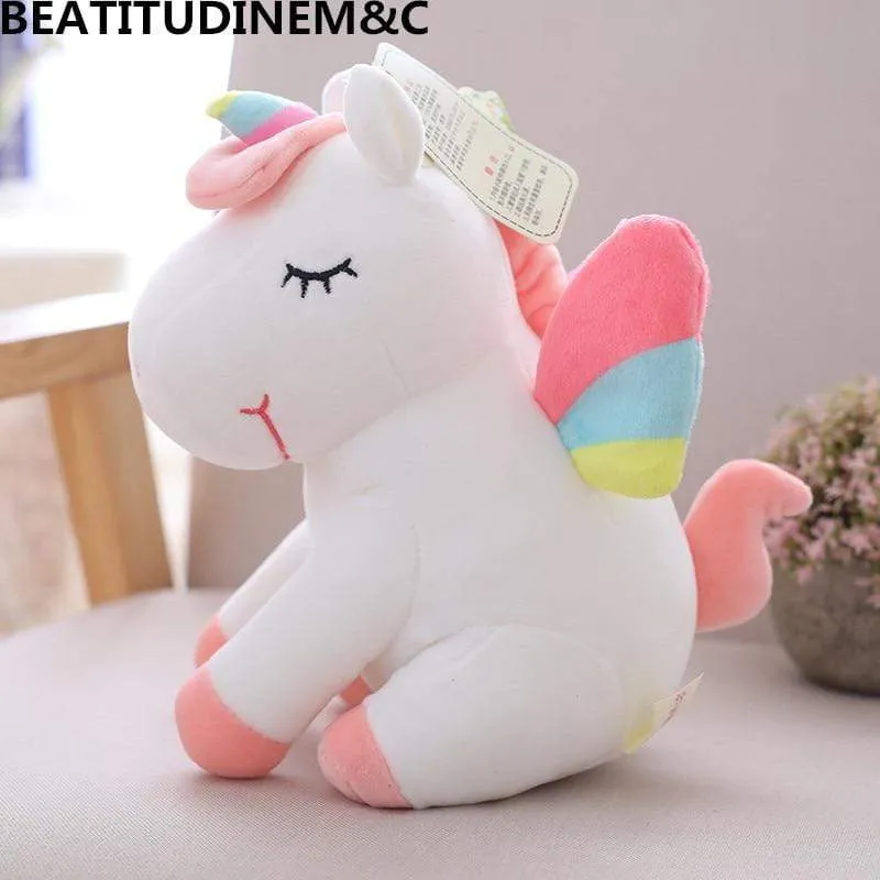 1Pcs 25cm Fat Rainbow Style Unicorn Plush Toy Animal Stuffed Toys Children Toys  Soft High Quality Toy Gift