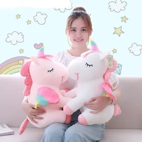 1Pcs 25cm Fat Rainbow Style Unicorn Plush Toy Animal Stuffed Toys Children Toys  Soft High Quality Toy Gift