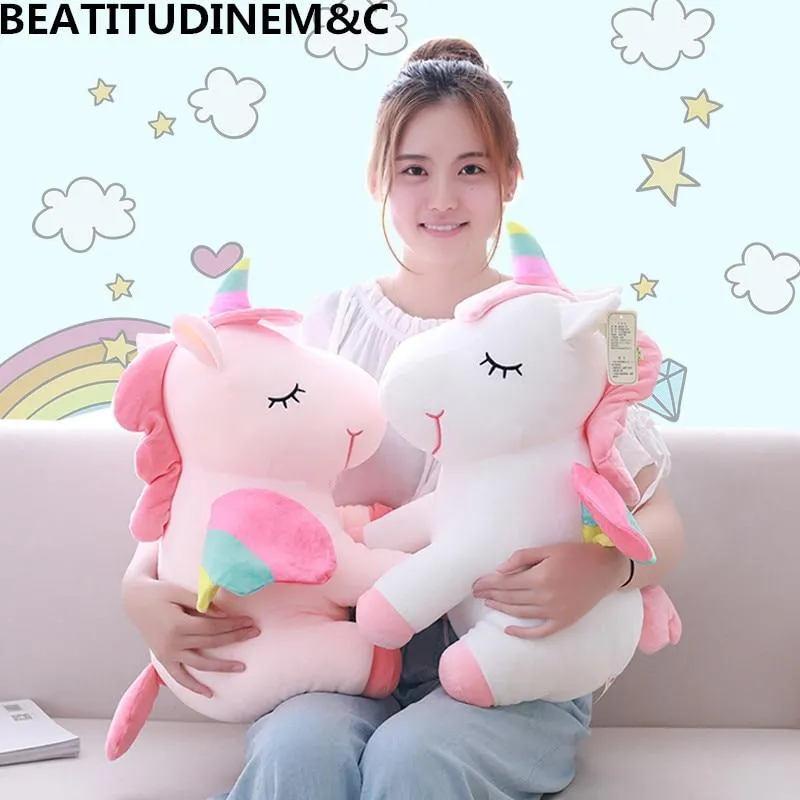 1Pcs 25cm Fat Rainbow Style Unicorn Plush Toy Animal Stuffed Toys Children Toys  Soft High Quality Toy Gift