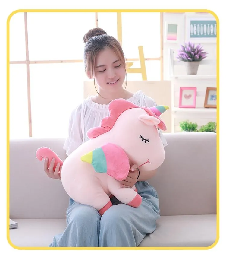 1Pcs 25cm Fat Rainbow Style Unicorn Plush Toy Animal Stuffed Toys Children Toys  Soft High Quality Toy Gift