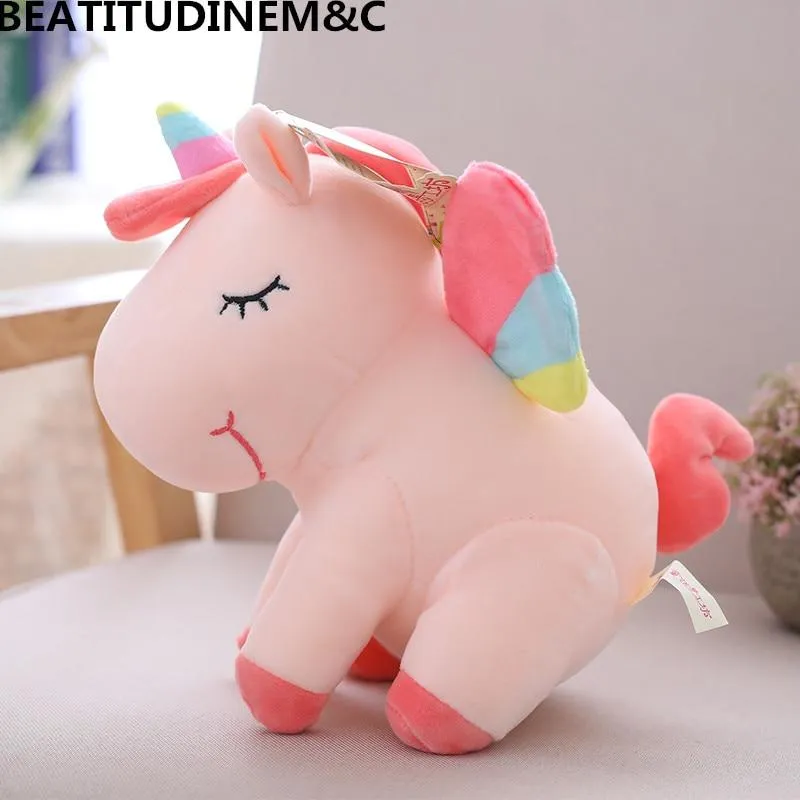 1Pcs 25cm Fat Rainbow Style Unicorn Plush Toy Animal Stuffed Toys Children Toys  Soft High Quality Toy Gift