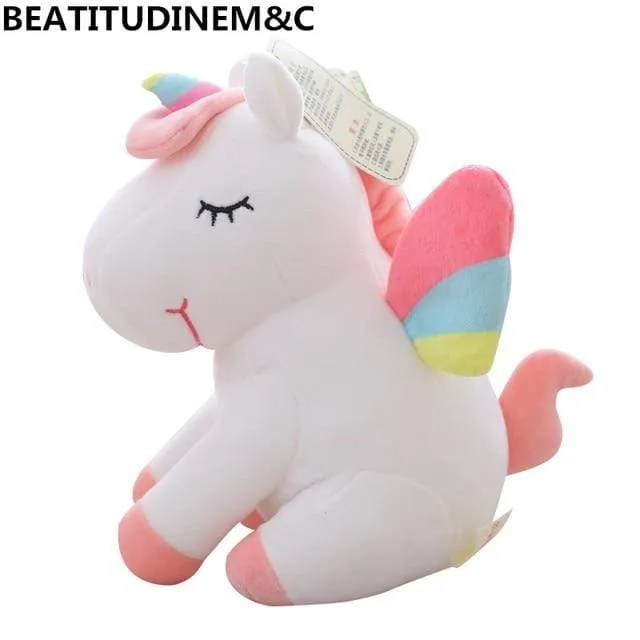 1Pcs 25cm Fat Rainbow Style Unicorn Plush Toy Animal Stuffed Toys Children Toys  Soft High Quality Toy Gift