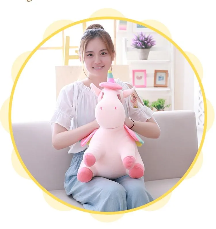 1Pcs 25cm Fat Rainbow Style Unicorn Plush Toy Animal Stuffed Toys Children Toys  Soft High Quality Toy Gift