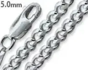 5MM Sterling Silver Curb Chain Necklace