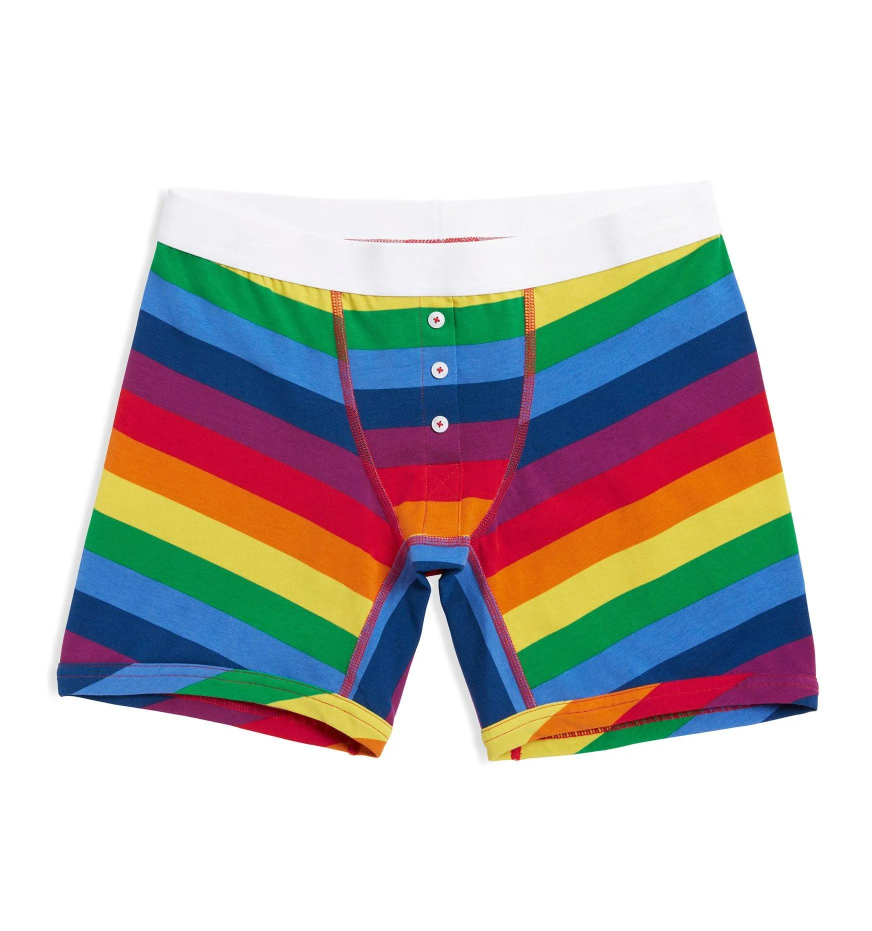 6" Fly Boxer Briefs - Rainbow Pride Stripes