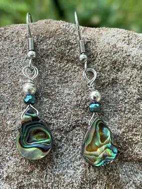 Abalone Teardrop Necklace and Earrings