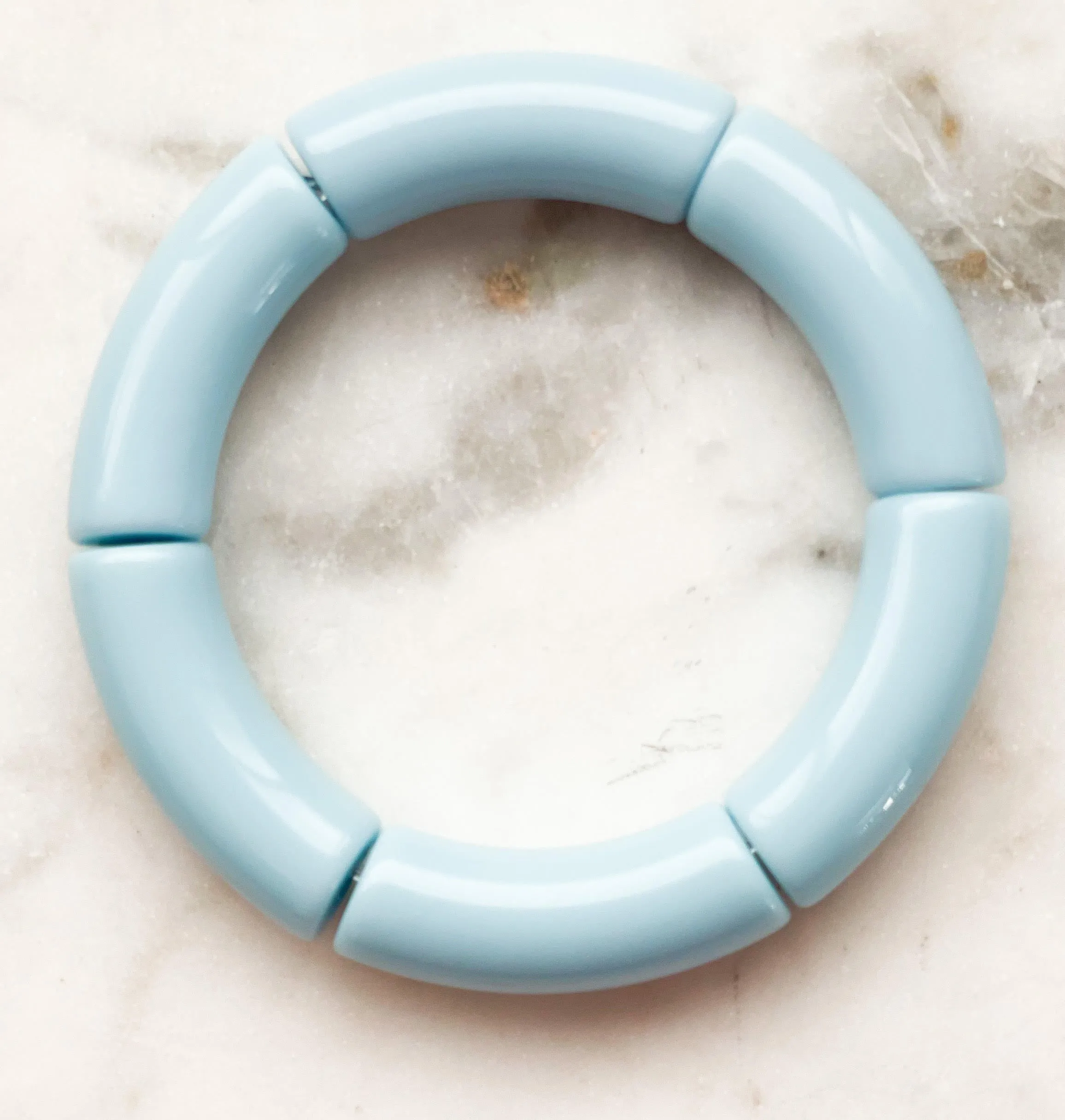 Acrylic Bamboo Bangle Bracelet Baby Blue