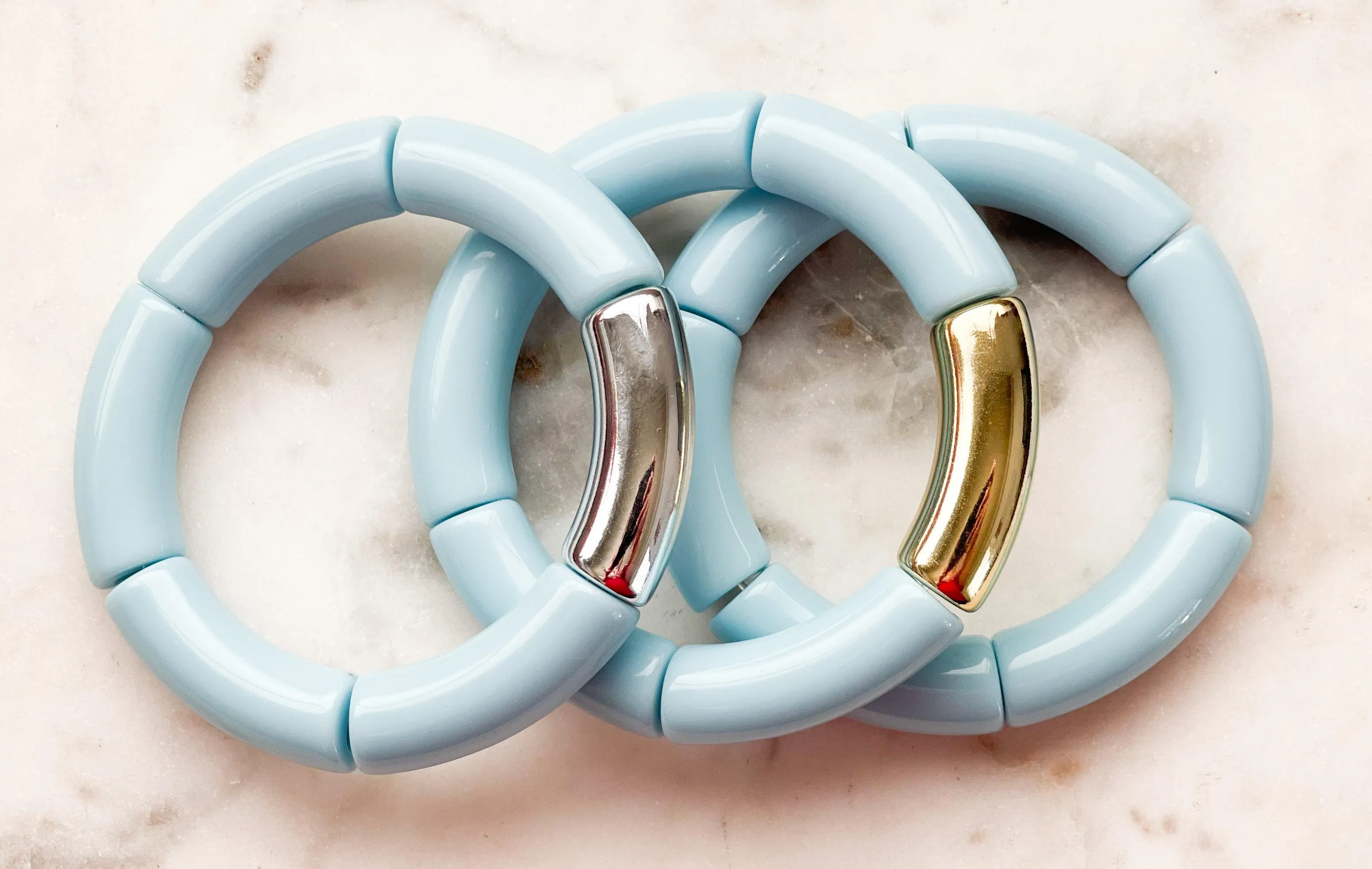 Acrylic Bamboo Bangle Bracelet Baby Blue