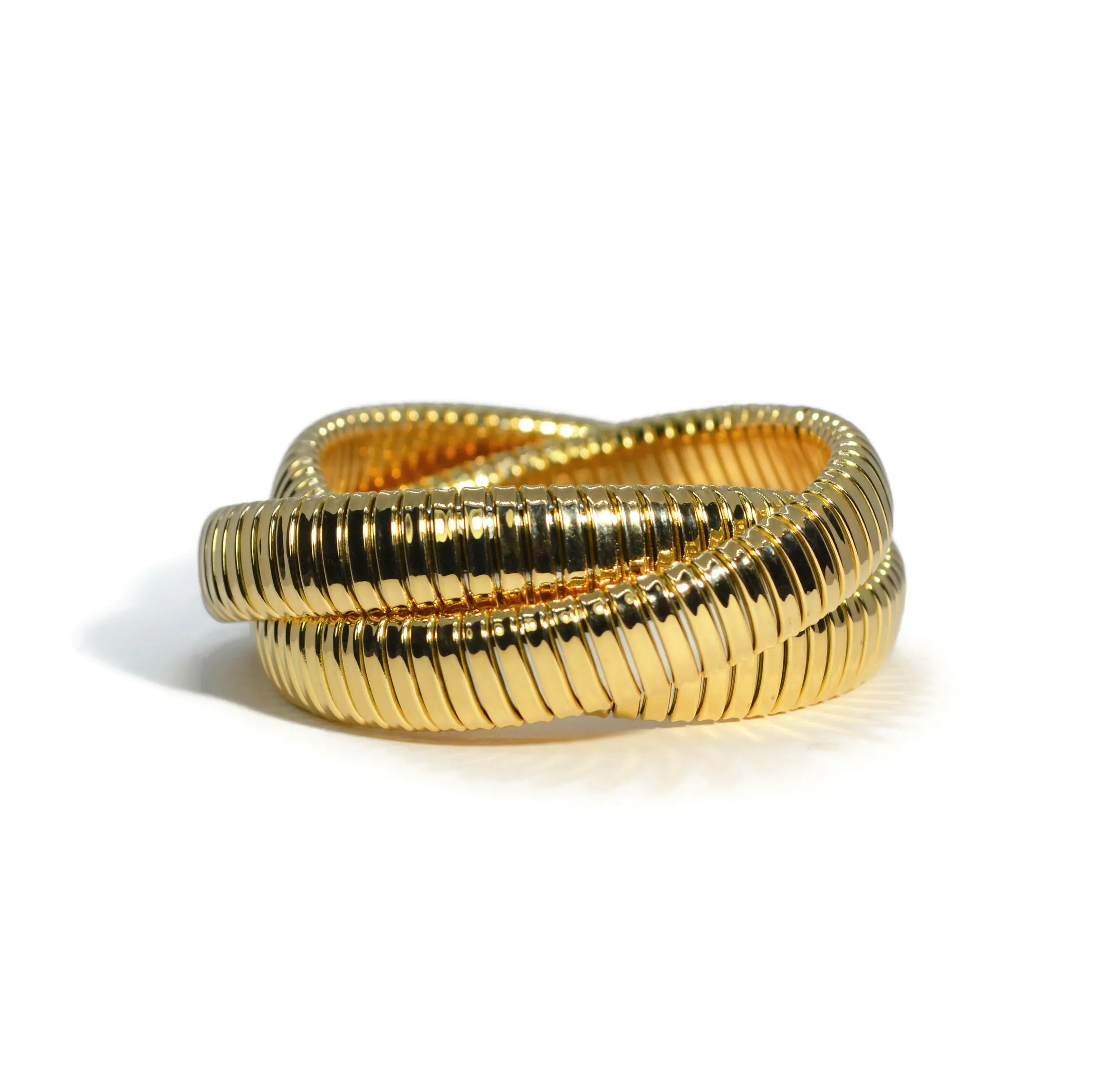 AFJ Gold Collection - Tubogas Triple Rolling Bracelet, 18k Yellow Gold