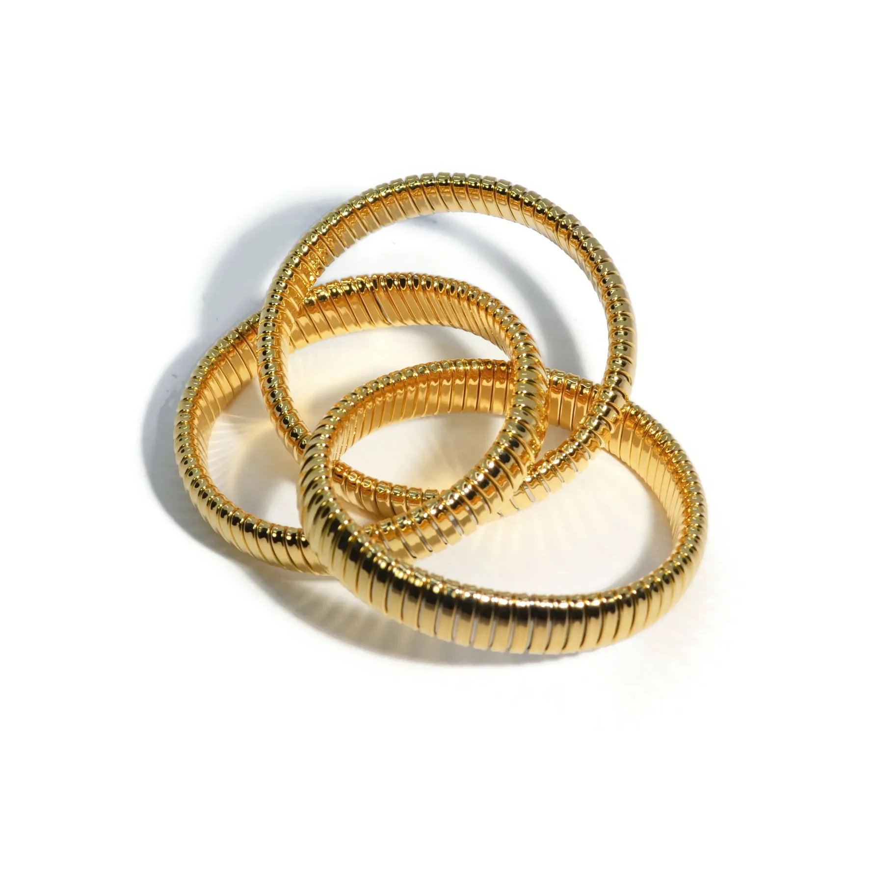 AFJ Gold Collection - Tubogas Triple Rolling Bracelet, 18k Yellow Gold