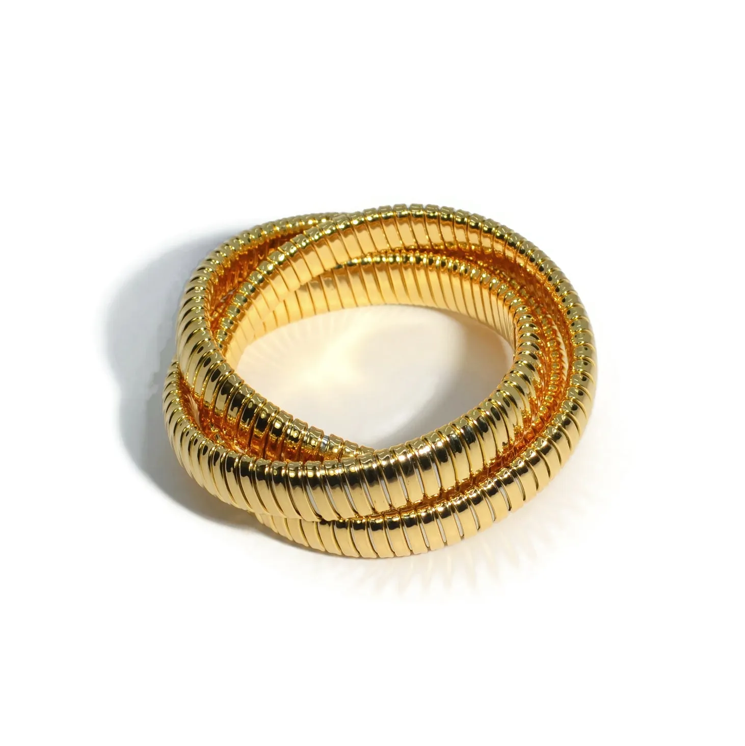 AFJ Gold Collection - Tubogas Triple Rolling Bracelet, 18k Yellow Gold