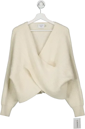 almada label Cream Gia Cross Wrap Sweater UK S/M