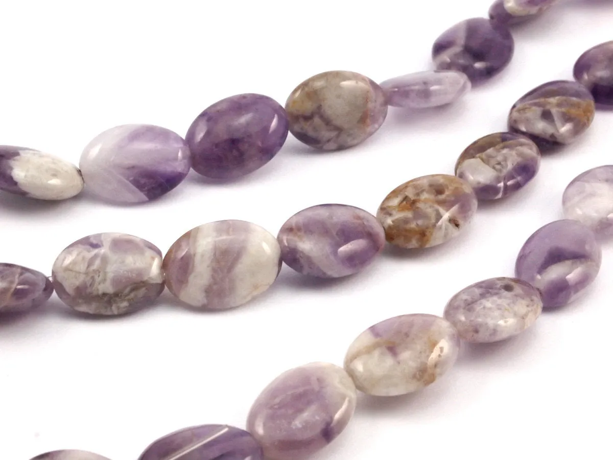 Amethyst 14x10mm Oval Gemstone Beads Full Strand 15.5 Inches G209