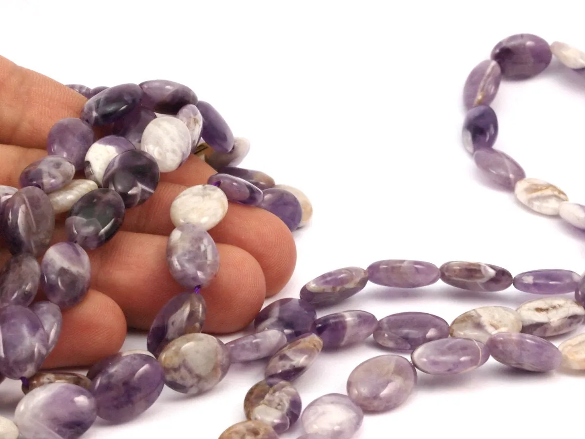 Amethyst 14x10mm Oval Gemstone Beads Full Strand 15.5 Inches G209