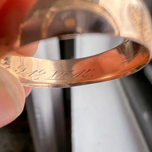 Antique Rose Gold Wedding Band, 1918, Size 11 3/4