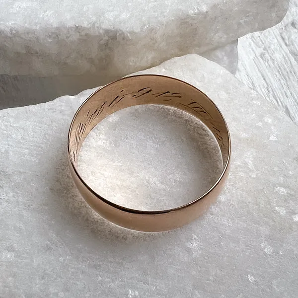 Antique Rose Gold Wedding Band, 1918, Size 11 3/4