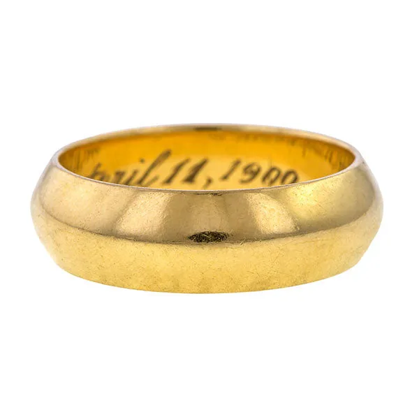 Antique Victorian Wedding Band Ring, Gold