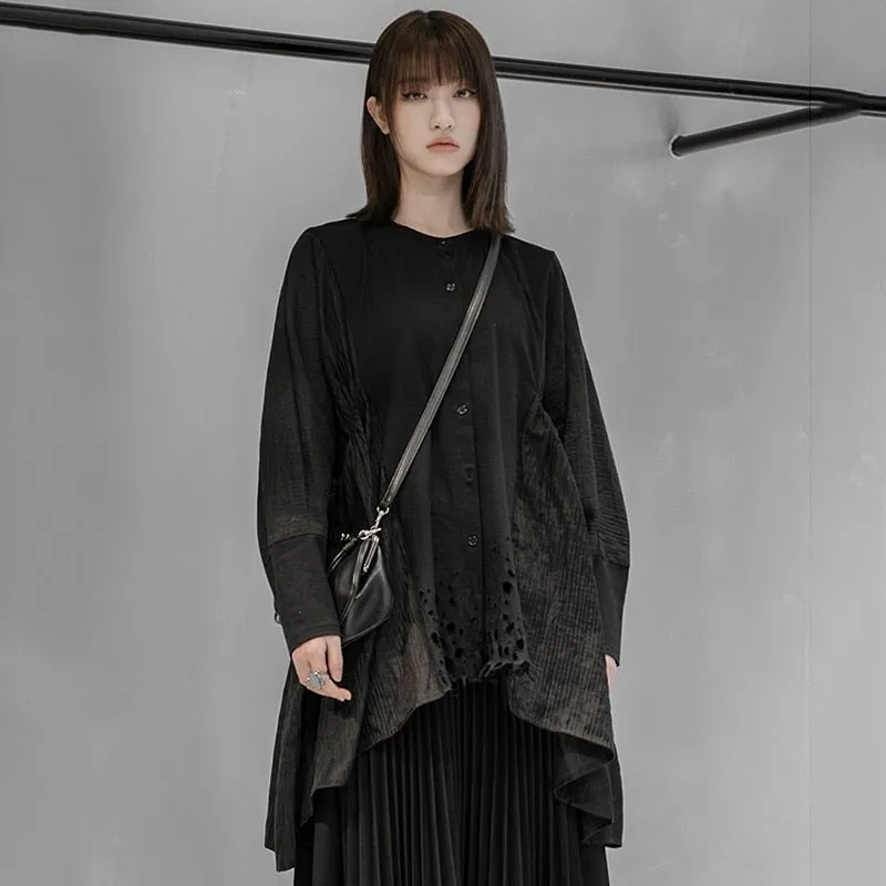 Asami Loose Long Sleeve Irregular Shirt