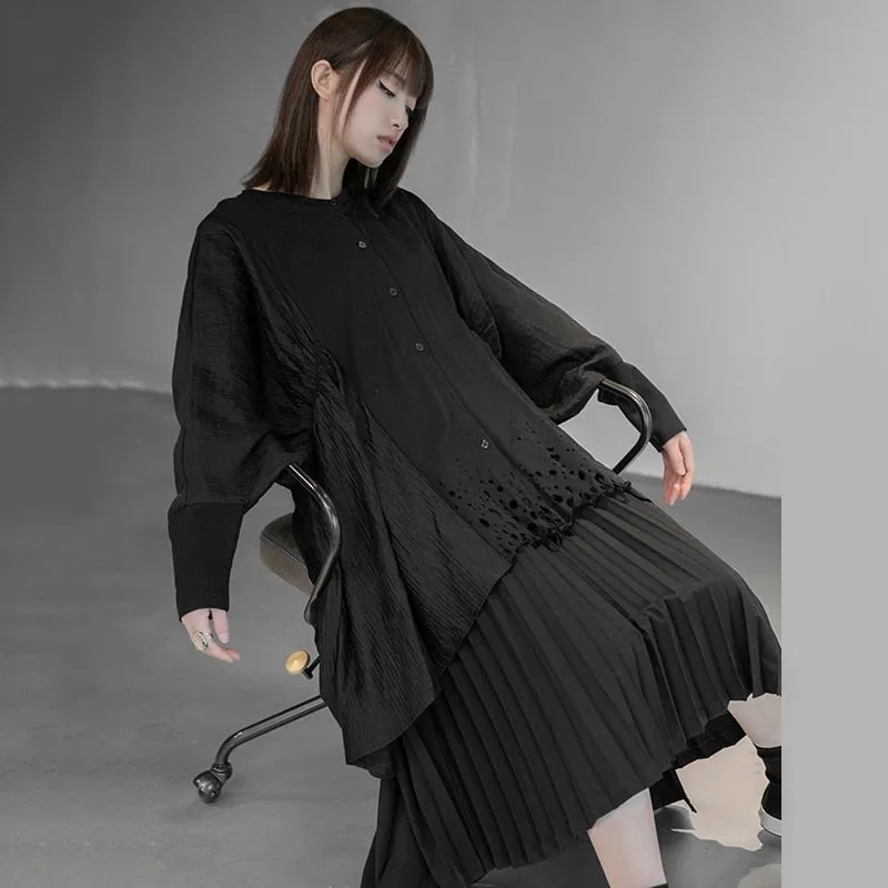 Asami Loose Long Sleeve Irregular Shirt