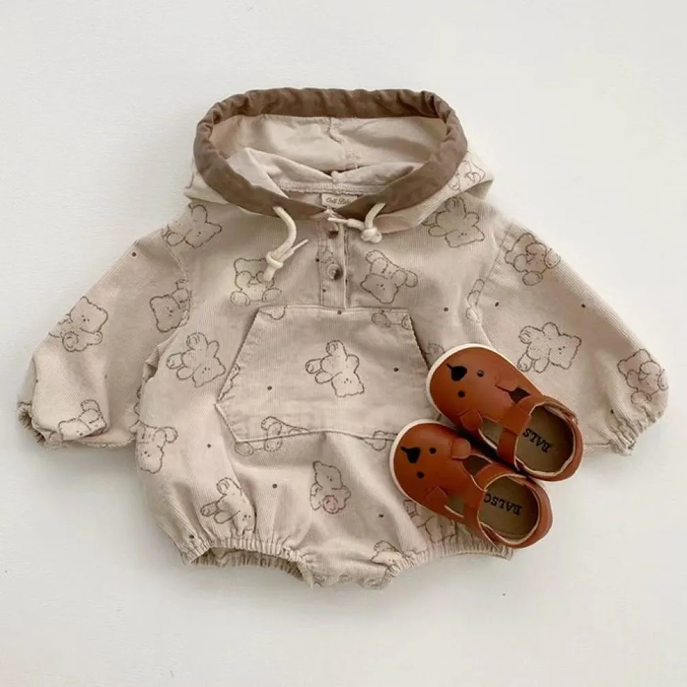 Baby Bear Hoodie Corduroy Sweatshirt Baby Clothes Wholesale