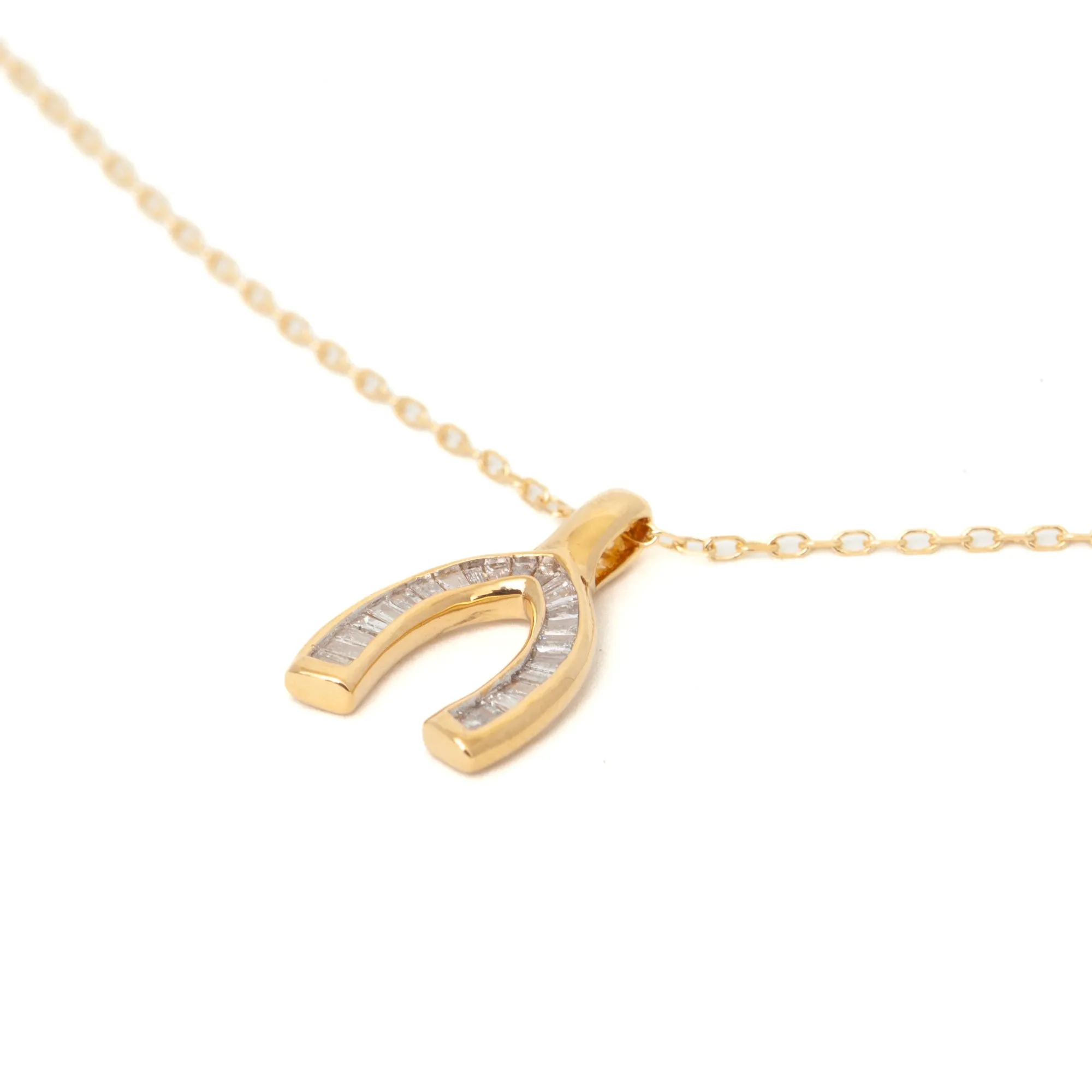 Baguette Wishbone Necklace