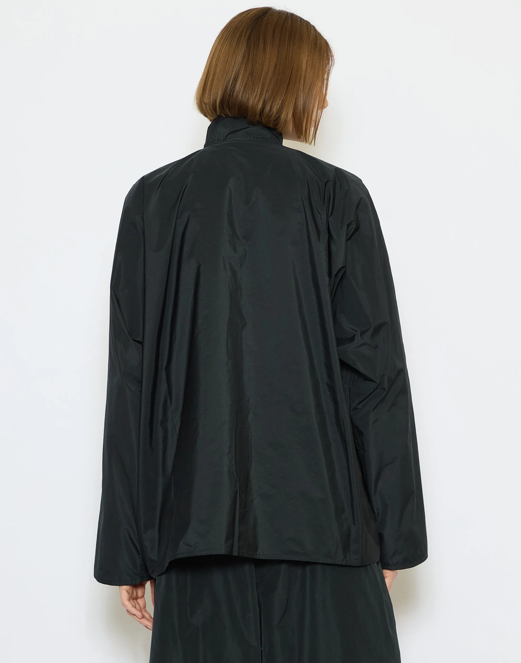 Black Taffeta Buck Shirt Jacket