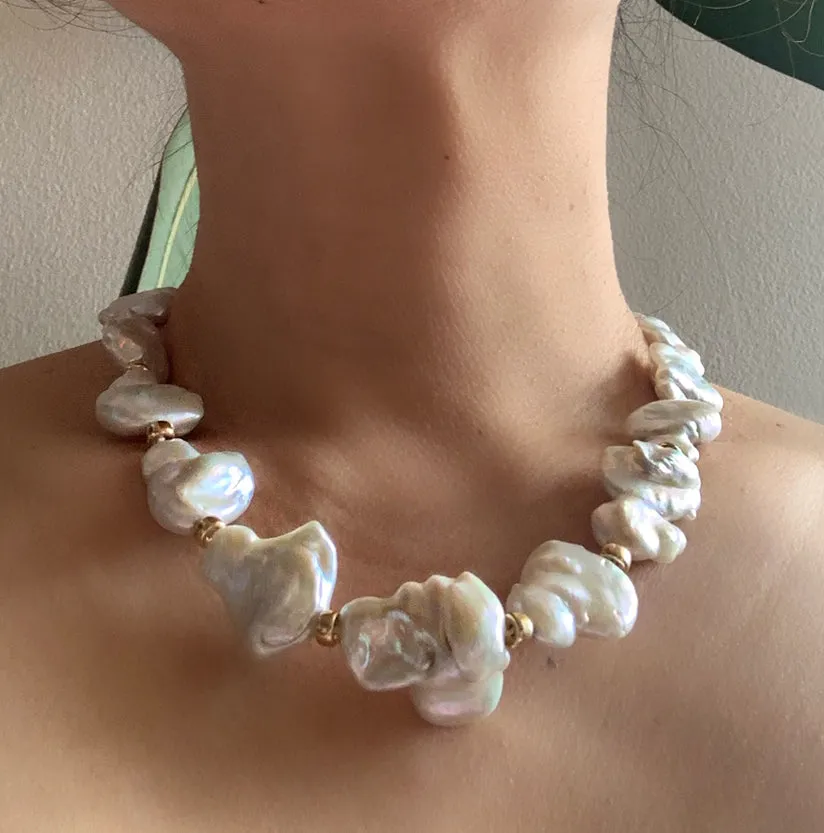 Blossom Keshi pearl statement necklace