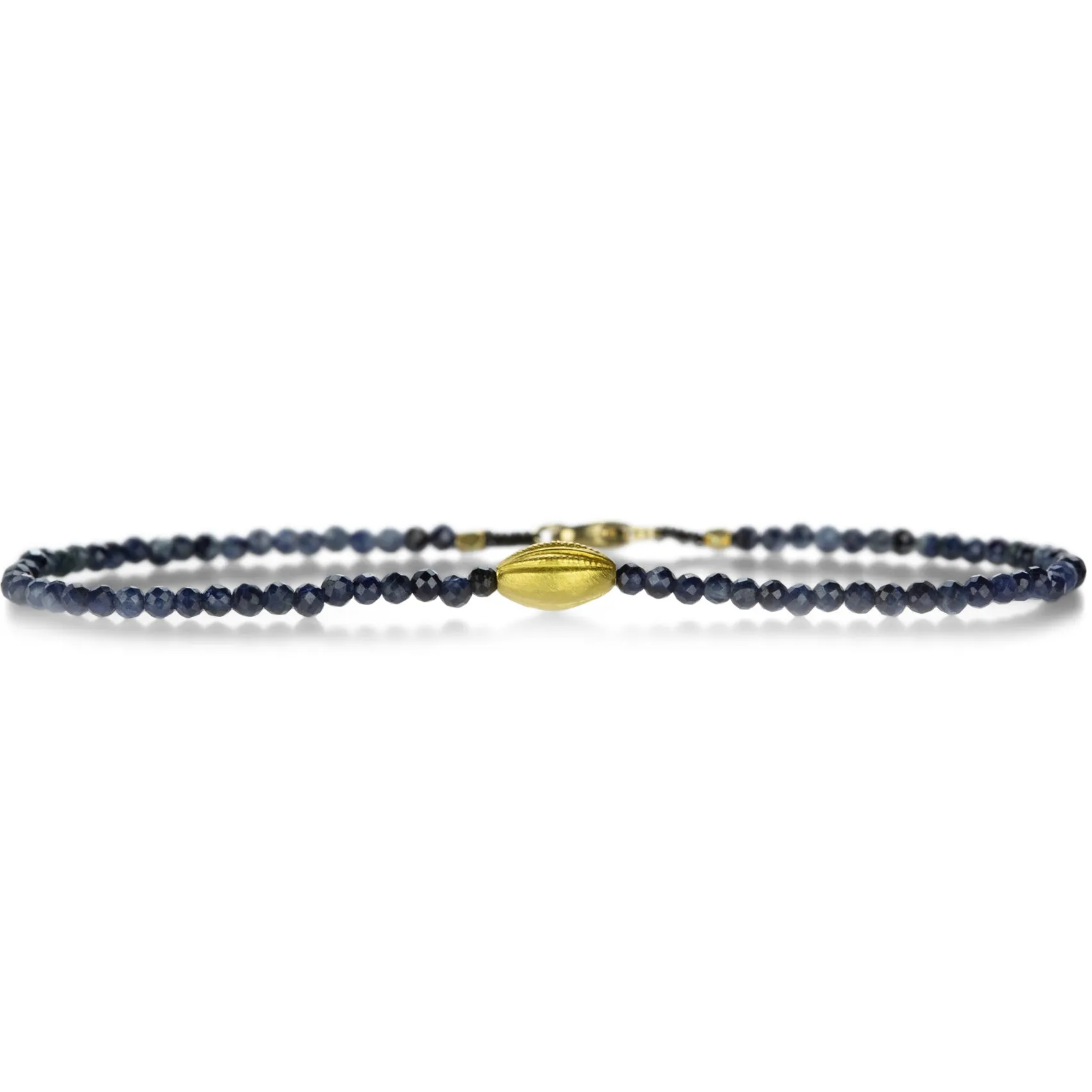 Blue Sapphire and 18k Bead Bracelet