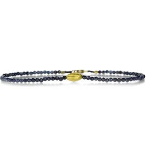 Blue Sapphire and 18k Bead Bracelet