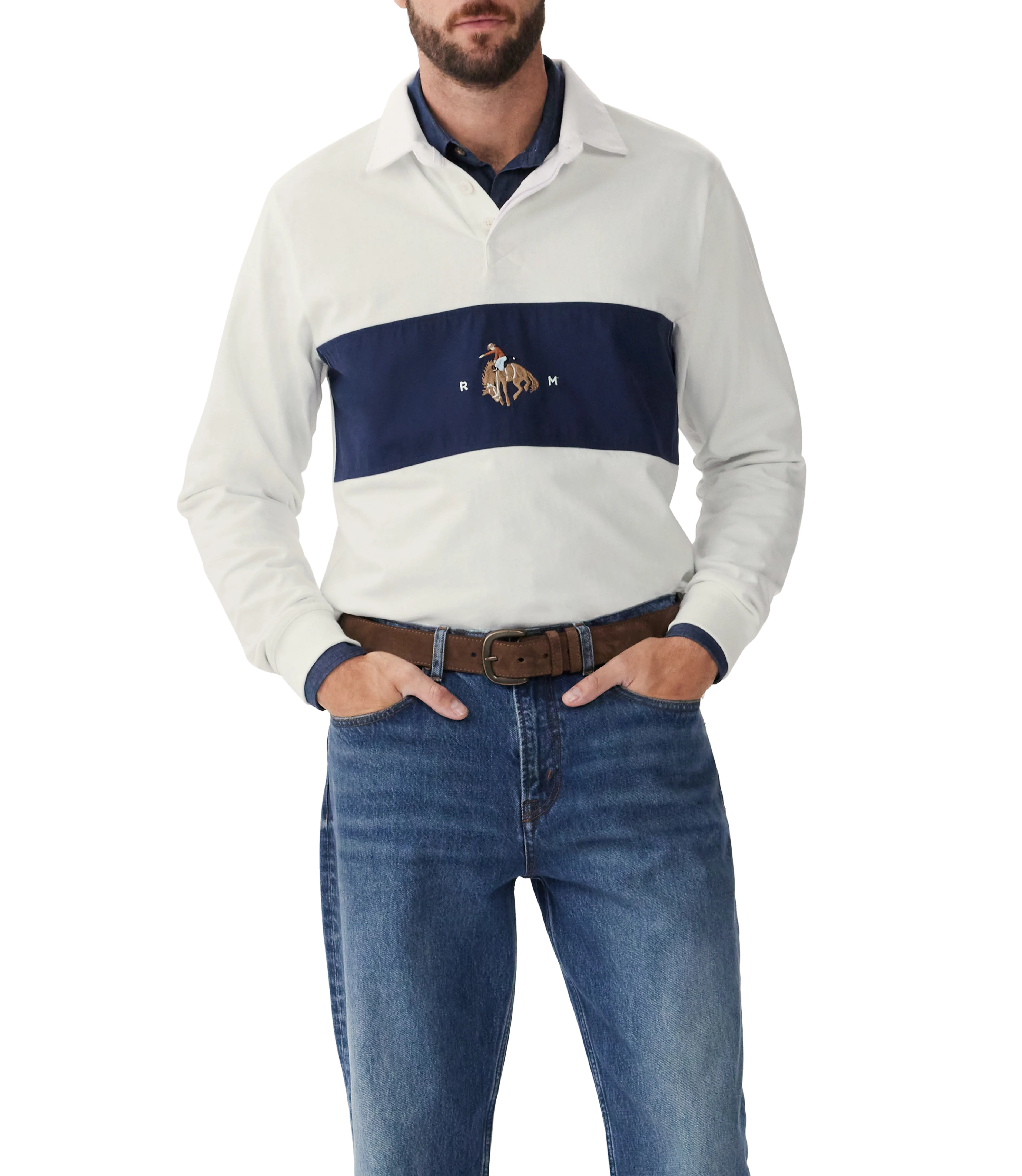 Buck Rugby - White & Navy