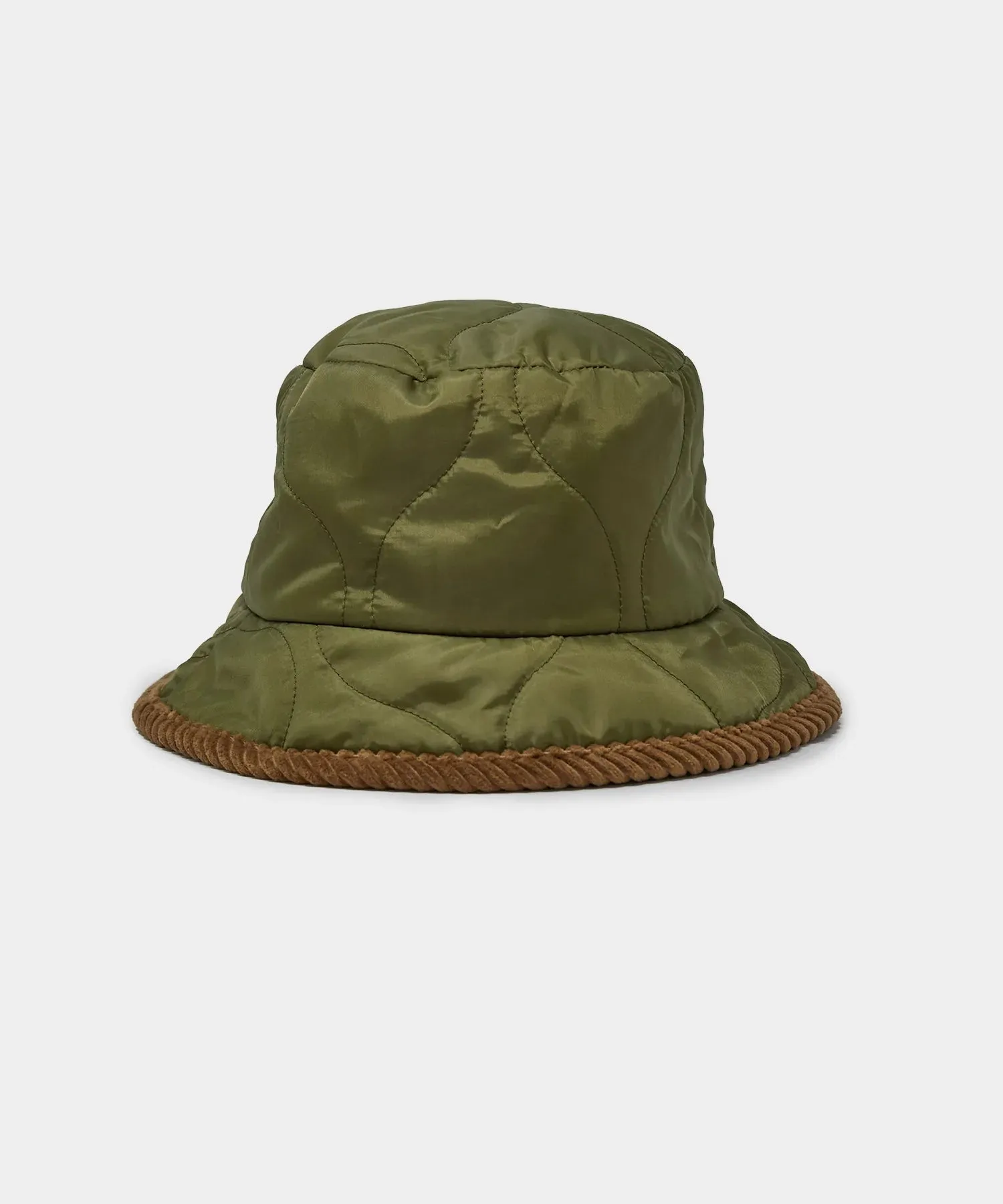 CABLEAMI Military Quilted Bucket Hat Olive Green