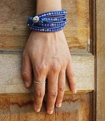 Cats Eyes Blue Wrap Bracelet