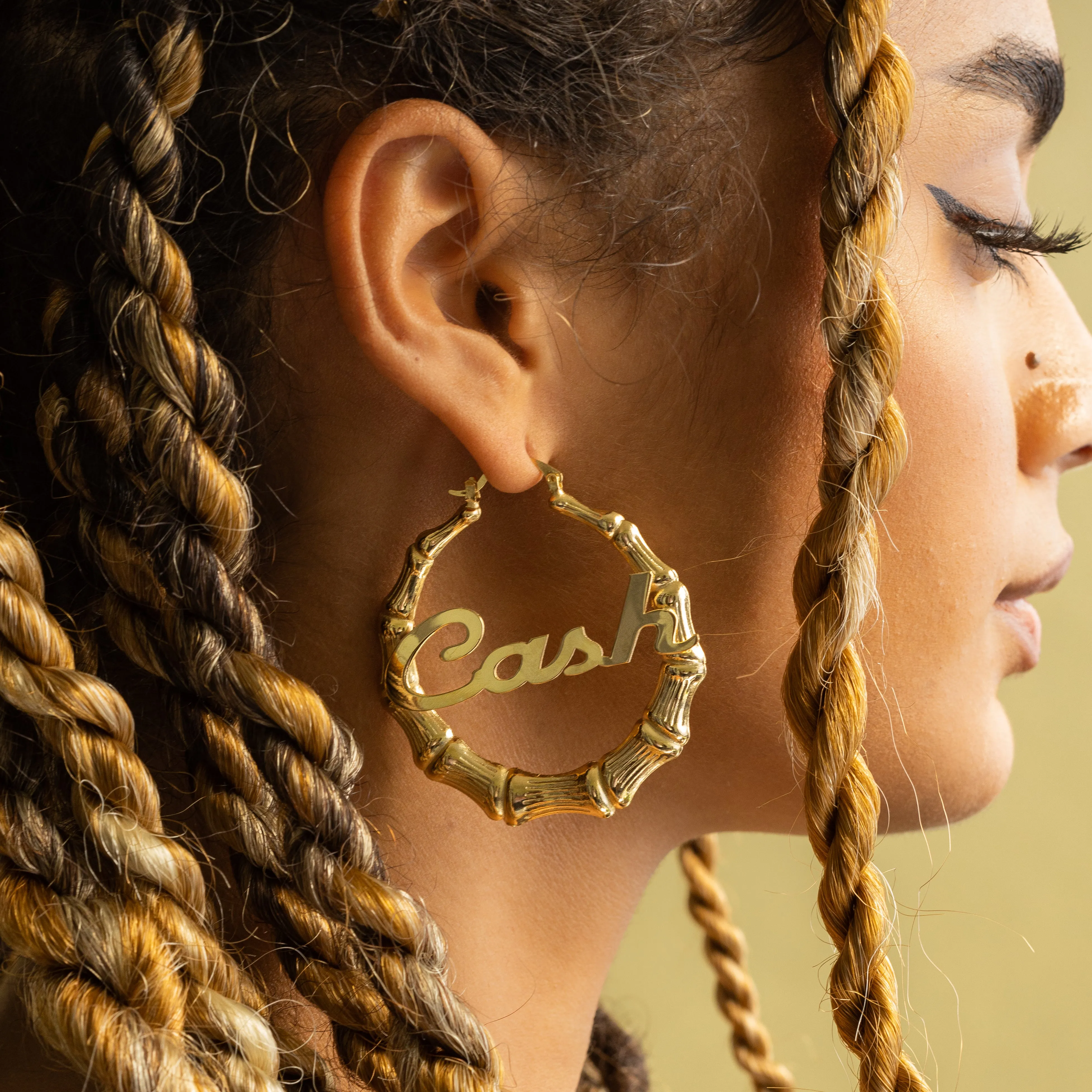 Classic Bamboo Name Earrings