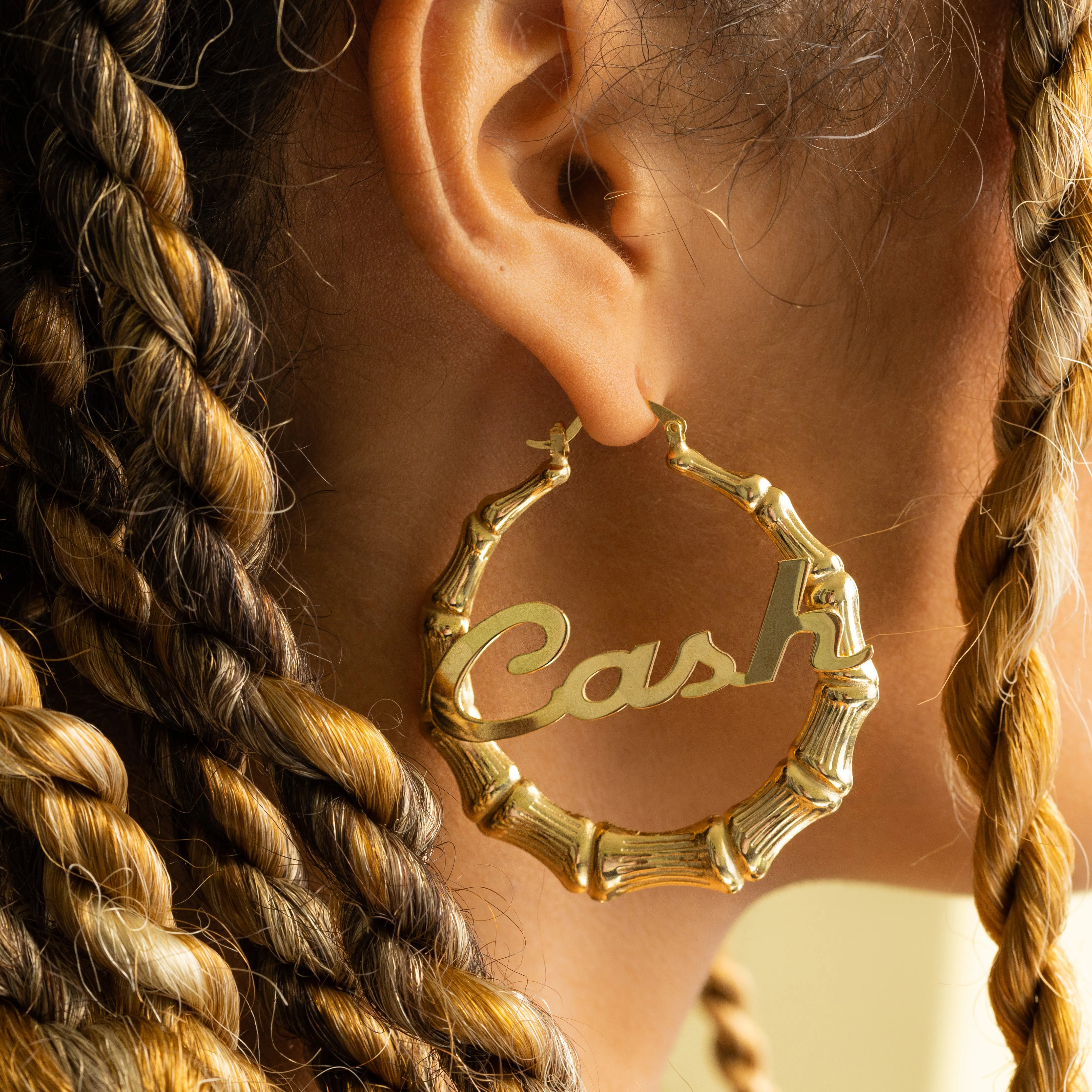 Classic Bamboo Name Earrings