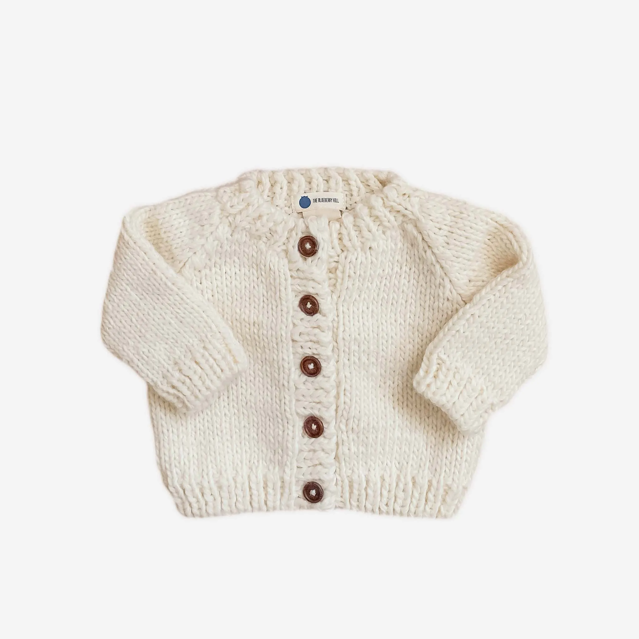 Classic Cardigan, Cream | Hand Knit Kids Sweater