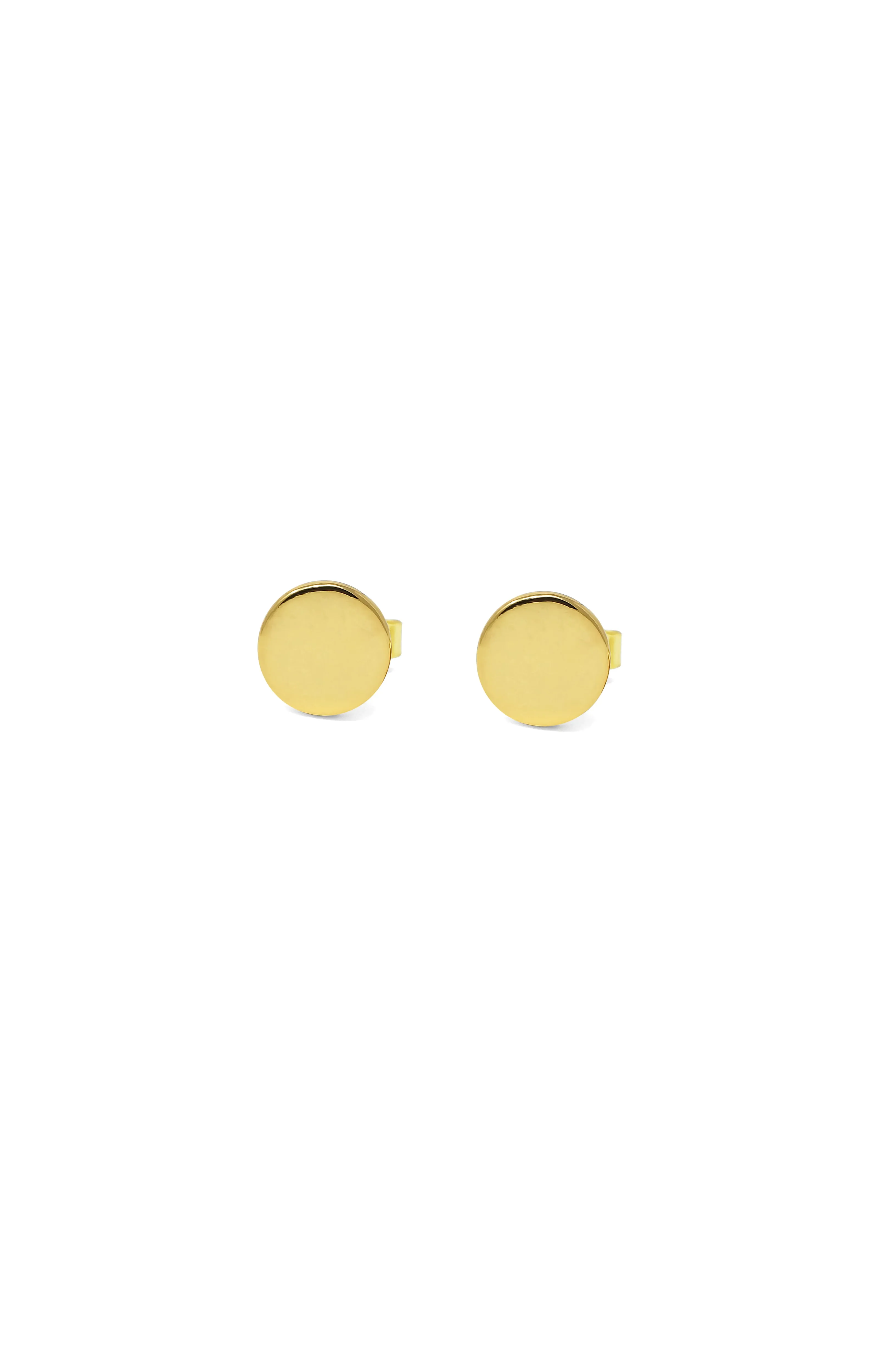 Classic Evergreen Circle Gold Plated Sterling Silver Stud Earrings