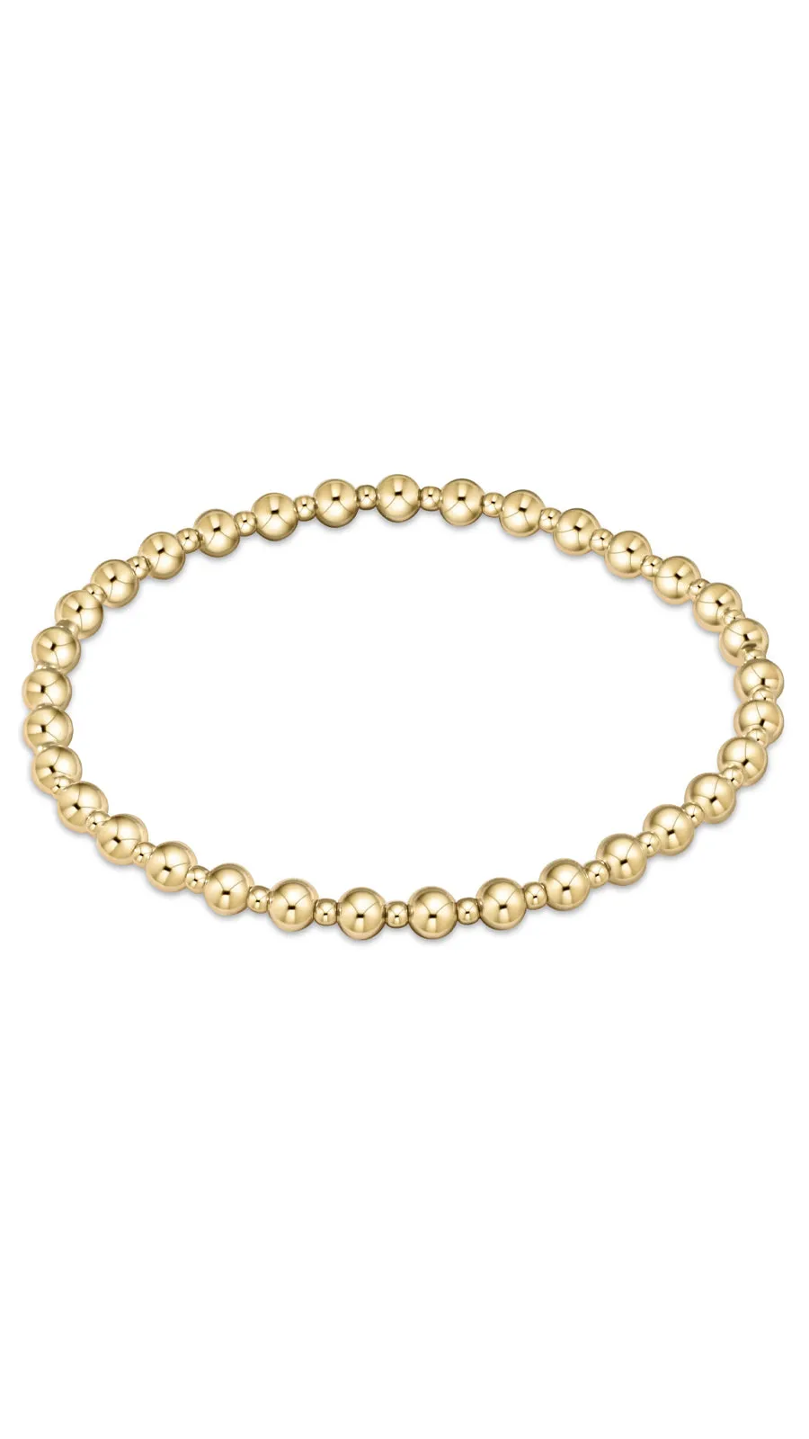 CLASSIC GRATEFUL PATTERN 4MM BEAD BRACELET- GOLD