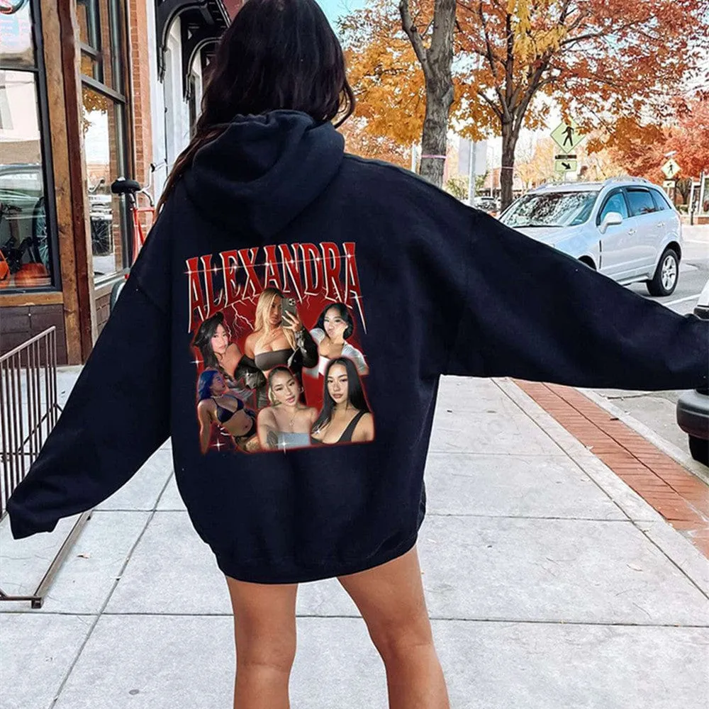 Custom Your Own Bootleg Rap Hoodie Back Design Personalized Photo Vintage Hoodie Birthday Gift Ideas for Men Women