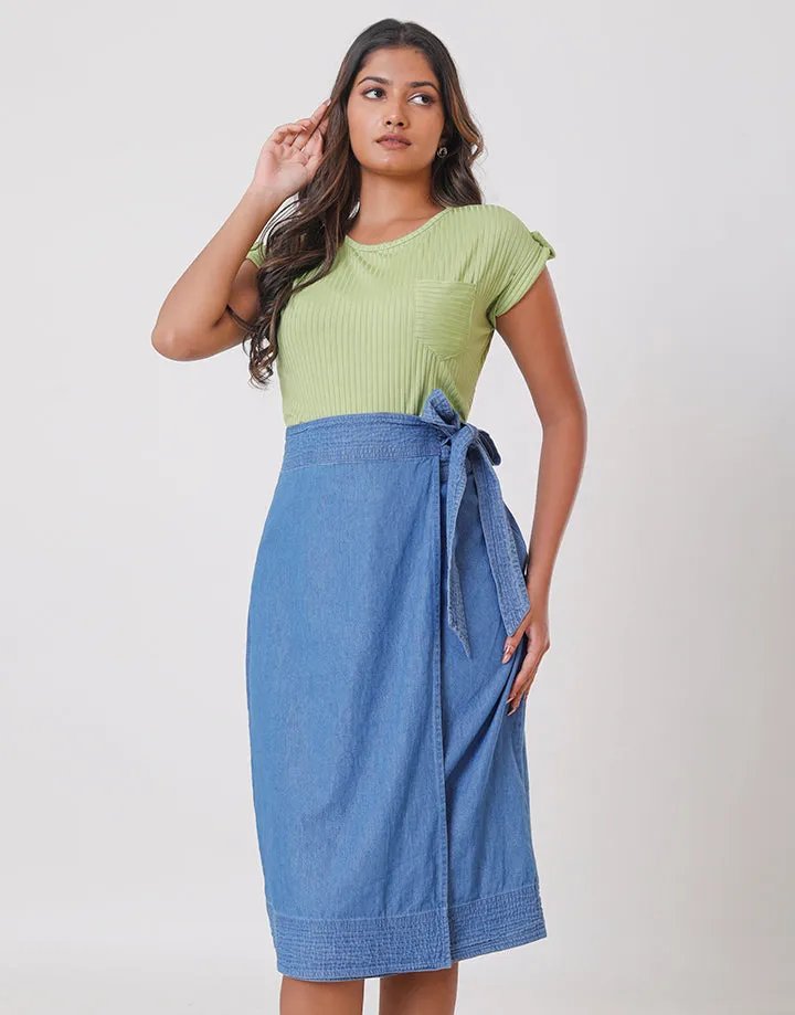 Denim Wrap Skirt