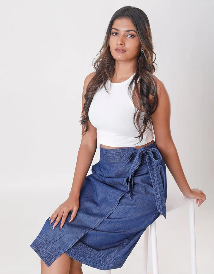 Denim Wrap Skirt