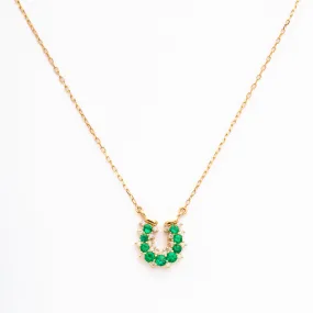 Emerald & Diamond Horseshoe Necklace