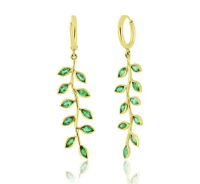 Emerald Olive Branch Danglers