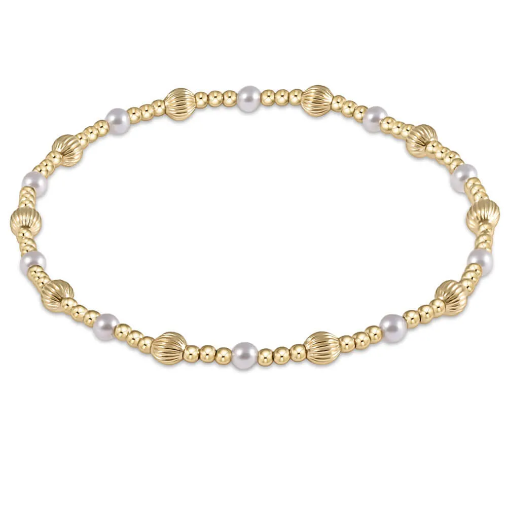 ENewton 4mm Pearl Gold Dignity Sincerity Bracelet