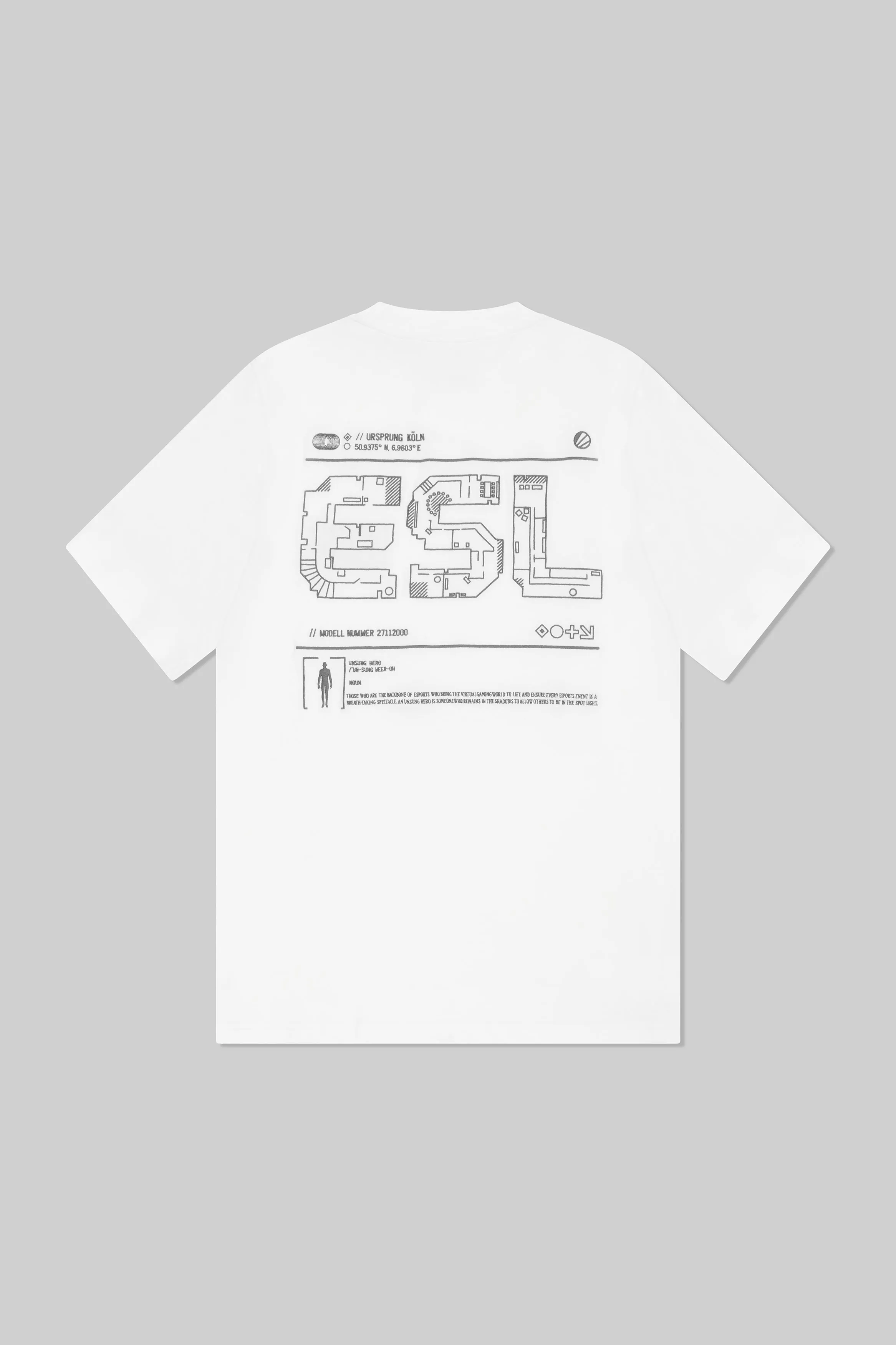 ESL Unsung Heroes Map Short Sleeve T-Shirt White