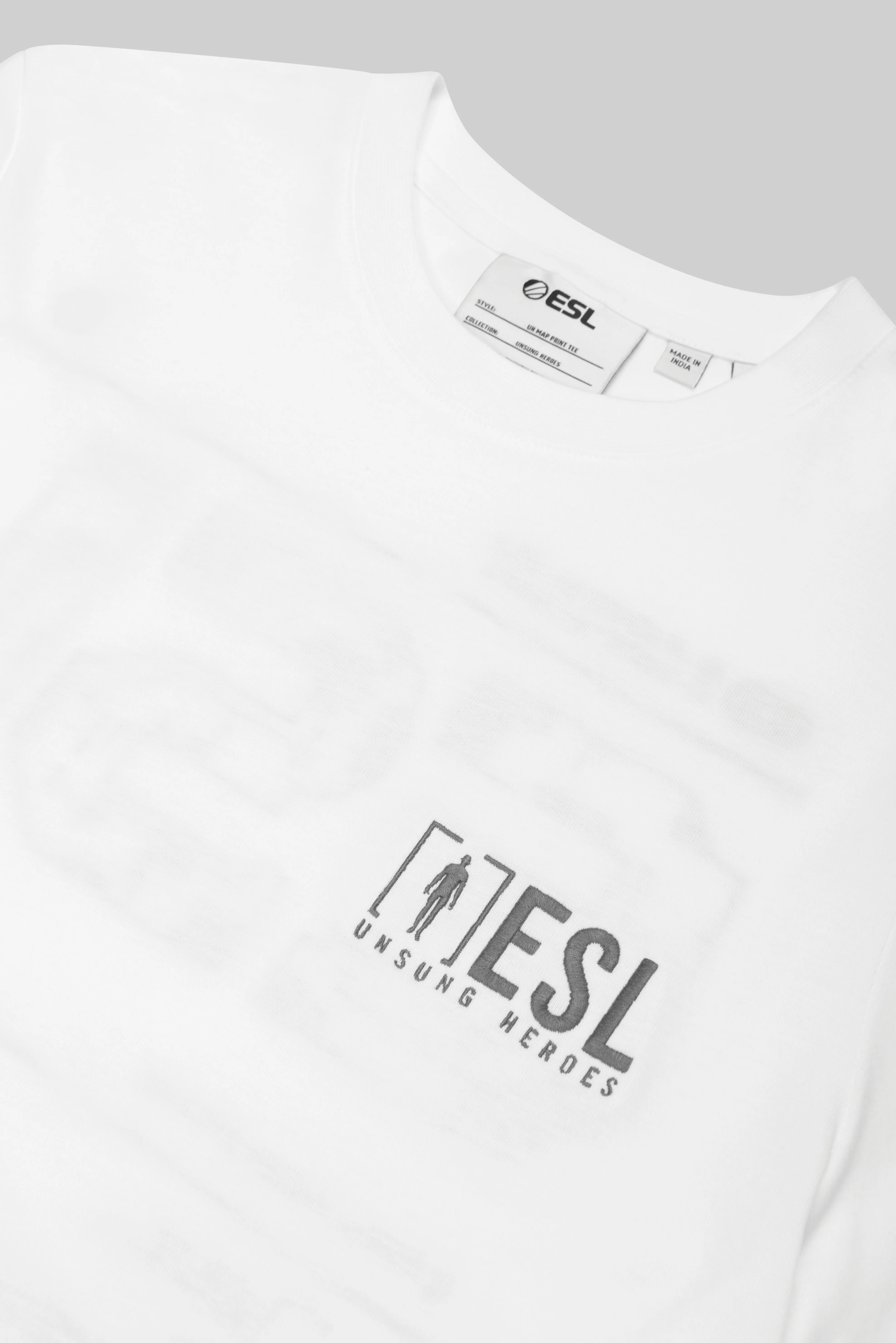 ESL Unsung Heroes Map Short Sleeve T-Shirt White