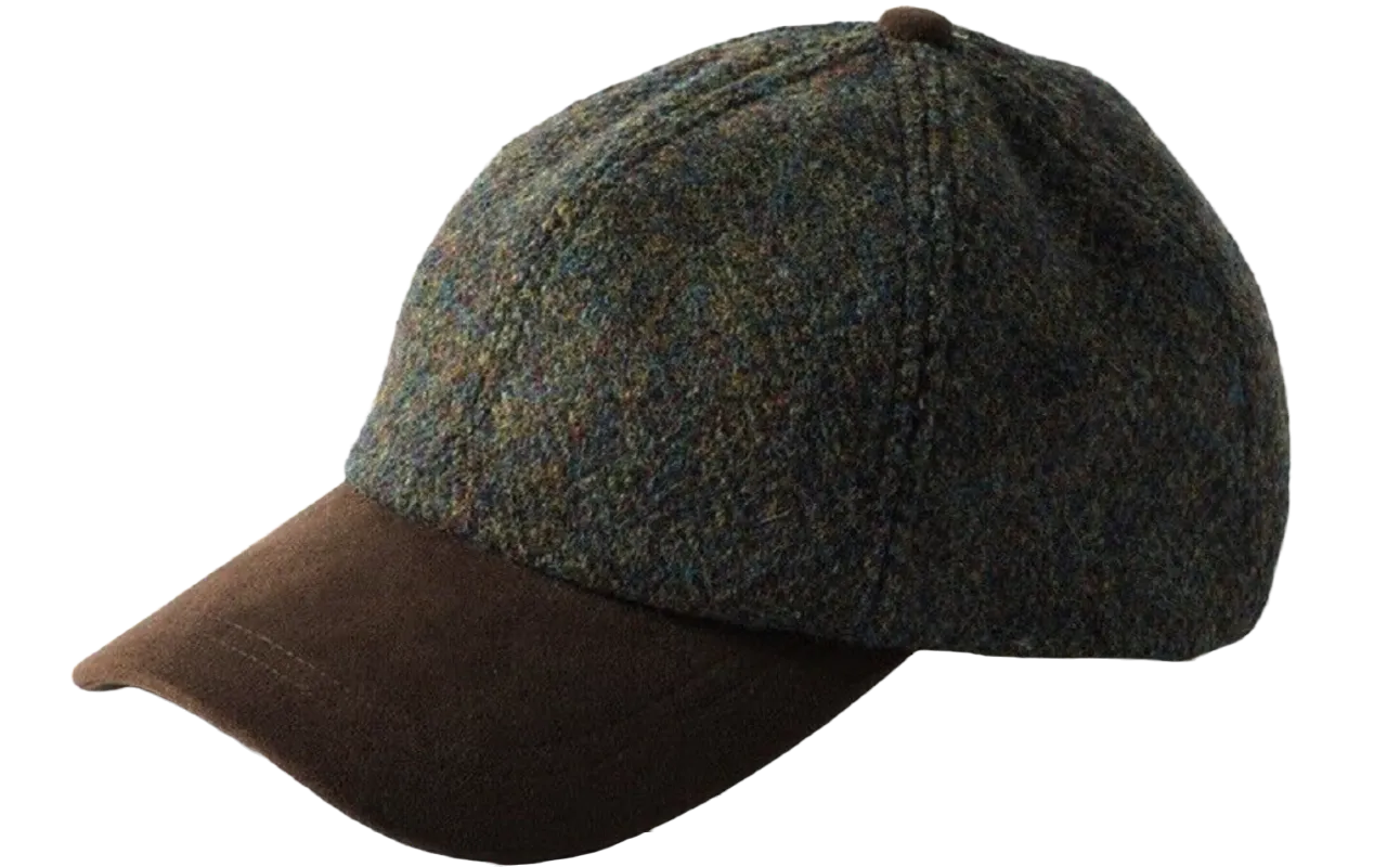 Failsworth Harris Tweed Wool adjustable Baseball cap in Brown